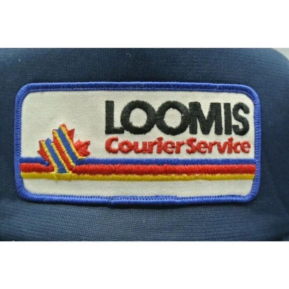 Loomis Courier Service Trucker Hat Mesh Snapback Size-A-Just OS VTG Blue - Picture 2 of 7